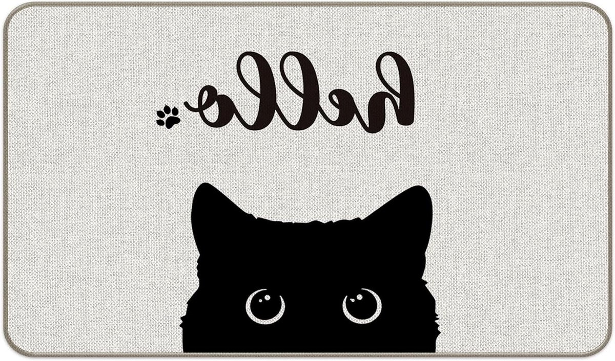 Katten Deurmat - Entree Mat - Voordeur Decoratie - Niet-Glijdende Onderkant - 43x76 cm - Z
