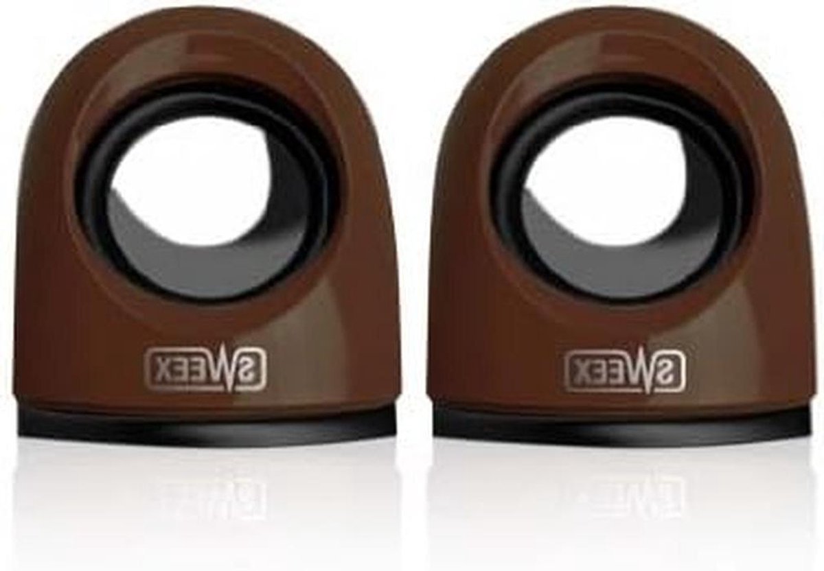 Notebook Luidsprekers - PC Speakers - Desktop Audio - USB Powered - 10.1x6.4x7.5cm - Bruin