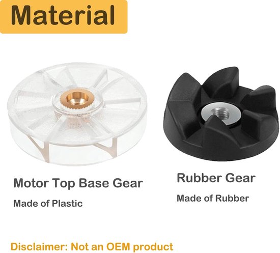 Blender Onderdelen - Vervangingsonderdelen Set - Blender Reparatie - Vaatwasserbestendig Materiaal - 10.5 cm Diameter - Grijs van Merkloos — afbeelding 3