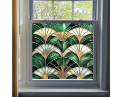 Alwayspon Niet-klevende glas in lood regenboog raamfolie, Art Nouveau Stijl Verwijderbare Vinyl Statische Venster Klampen Privacy Stickers, Anti UV Warmte Controle Glasfilm