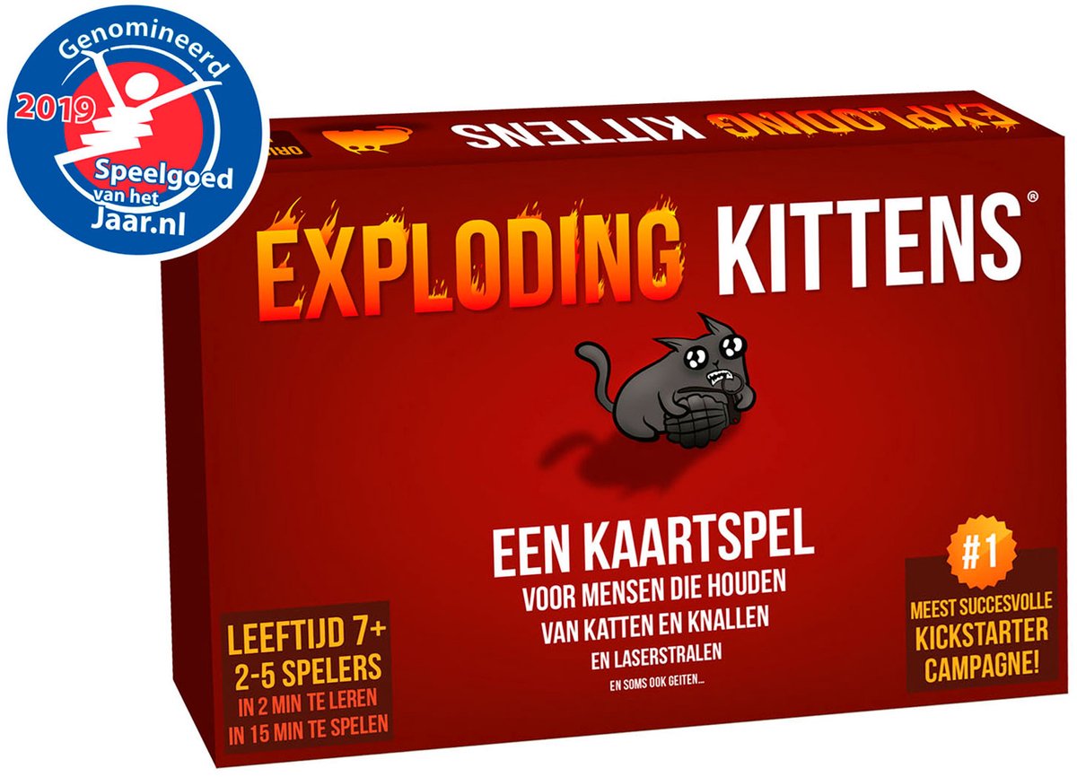 Exploding Kittens Originele Editie - Kaartspel vol spanning en humor - 2 tot 5 spelers - Vanaf 7 jaar — afbeelding 10