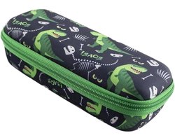 Beschermtas Edurino - Etui Pennen Figuren - Transport Opslag - Robuust EVA Materiaal - Compact Lichtgewicht - Zwart Dinosauruspatroon