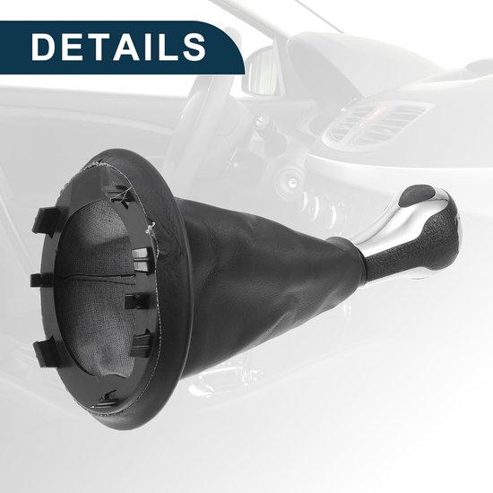 Schakelknop met Afdekking - Pookknop Versnellingsbak - Auto Interieur Upgrade - 5-Versnellingen Handmatig - Zwart Zilver — afbeelding 4