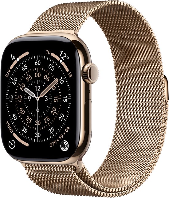 Apple Watch 11 - Wifi + 5G - 46mm - Gold Titanium Case with Gold Milanese Loop - S/M