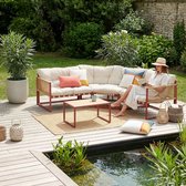 Loungeset Karg tuinset met kussens rood en beige casa.pro