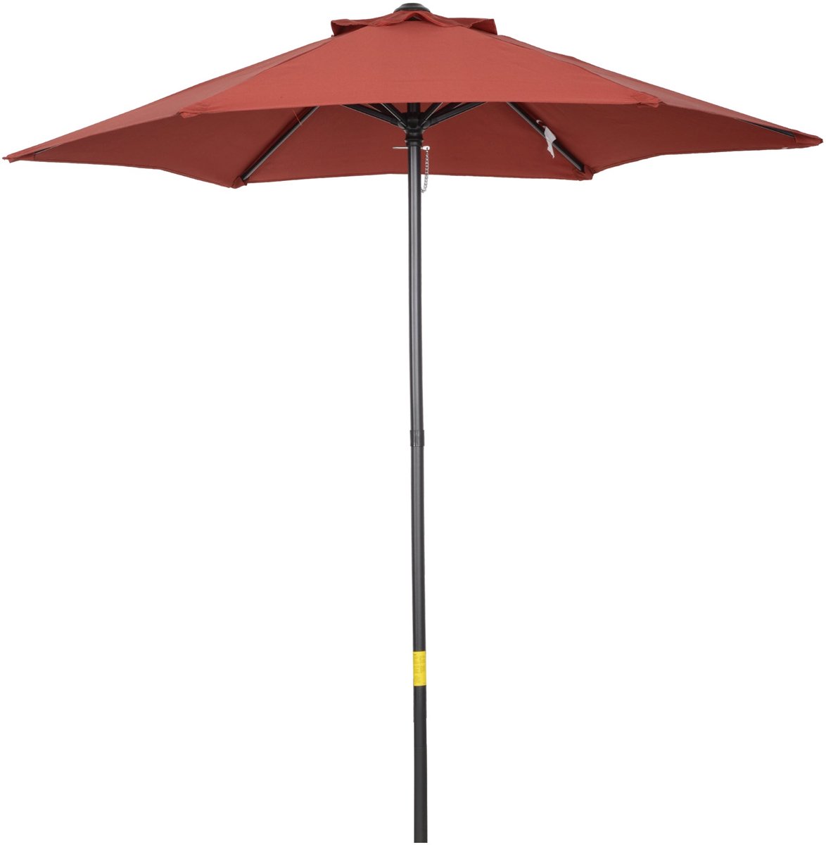 Merax Parasol Ø196 cm – Kantelbare Tuinparasol met Draaifunctie – Balkon Parasol met Push Systeem – Windbestendig – Voor Strand - Tuin & Terras – Wijnrood