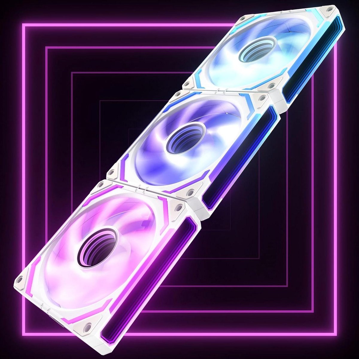 PC Ventilator Set - Computer Koeling - Systeem Koelen - Infinity Mirror Design - 120mm - Wit