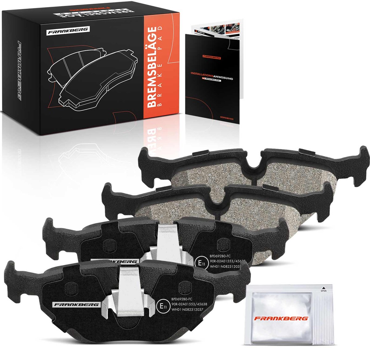 Frankberg 4x Remblokken Achteras voor BMW