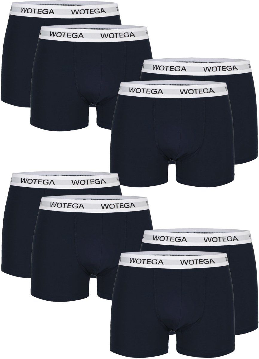 WOTEGA Heren Boxershort Joe – Slim Fit – Katoen Stretch – Donkerblauw – 8-pack