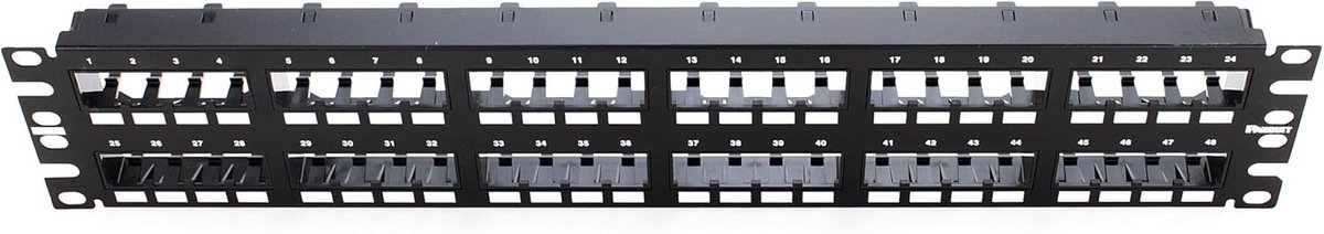 Patchpaneel - Netwerkpaneel Switch - Netwerk Installatie - 48 Poorten - 2 RU - Zwart