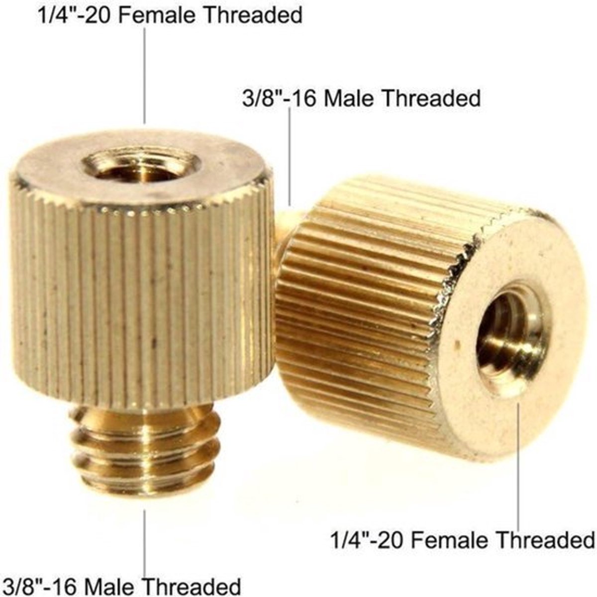Thread Adapter 1/4-20 Female naar 3/8-16 Male (2 Stuks) - Voor Camera Statiefadapter