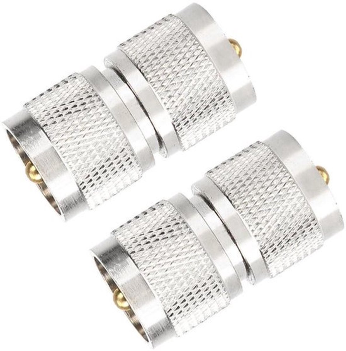 2 stuks PL-259 naar PL-259 UHF coaxiale kabeladapters voor amateurradio - 2-pack