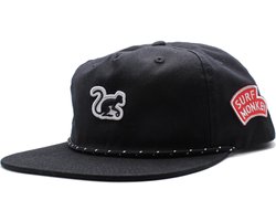 5-panel pet met trekkoord voor heren/dames - 100% biologisch katoen - One size (zwart)