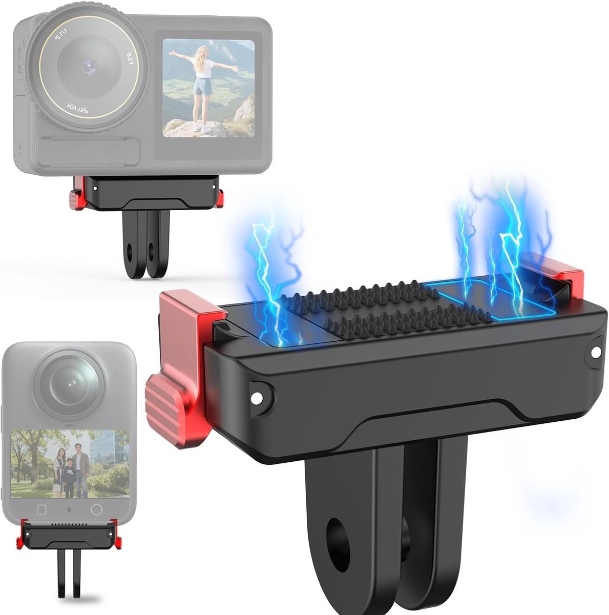 Snelwisseladapter voor actiecamera's, geschikt voor statieven, selfie sticks en vloggen, ideaal voor motor- en fietsaccessoires