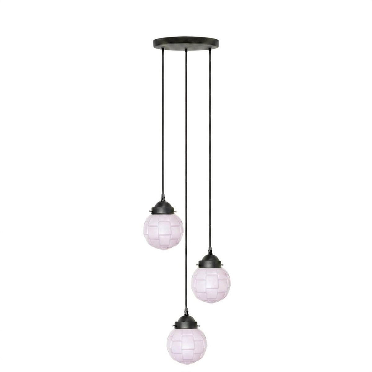 Coloured by Art 3 lichts hanglamp Bretagne Blush - Art Deco Trade Zachtroze