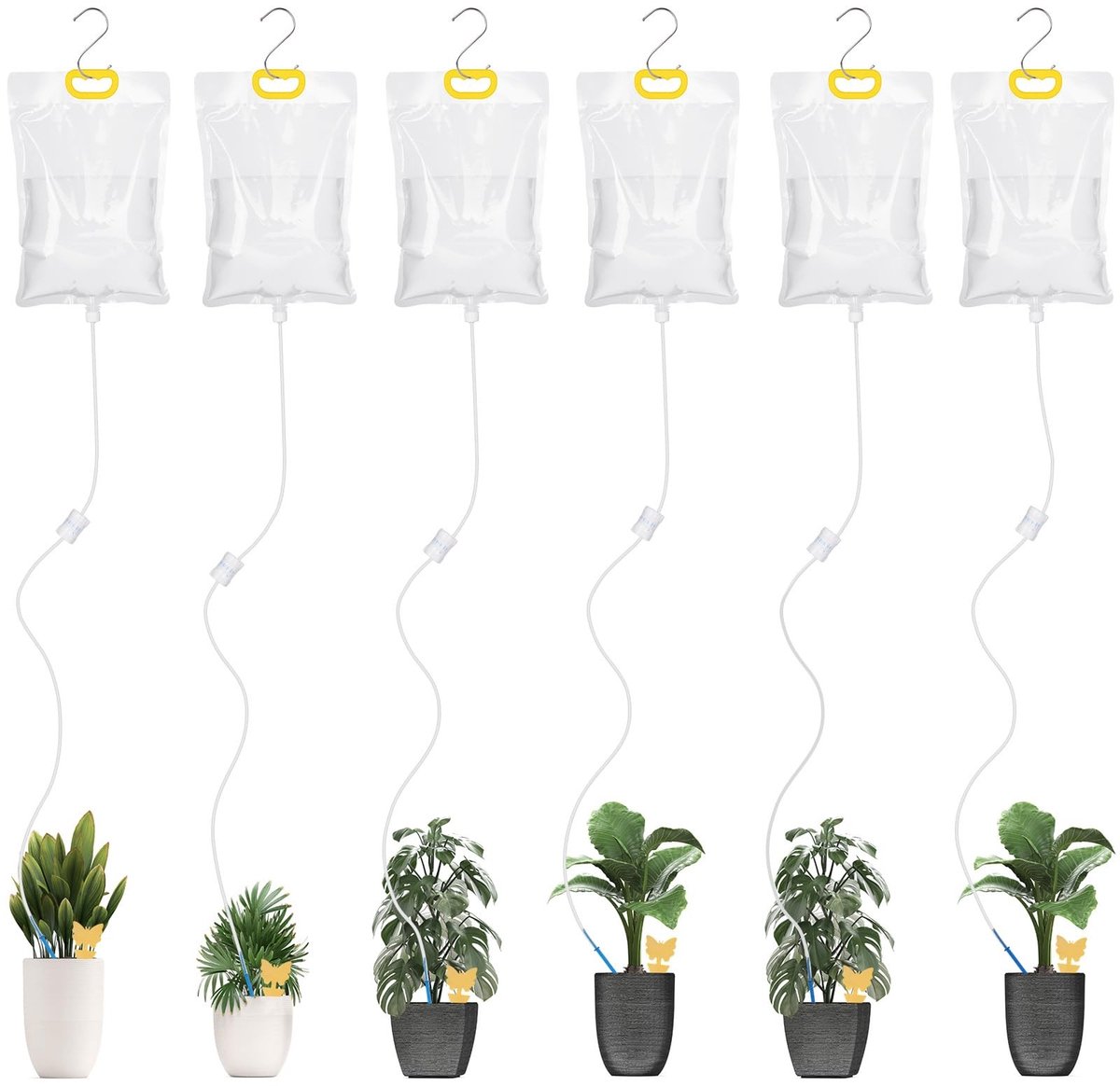 Dailygoods - Irrigatieapparaten - Druppelirrigatie - Voor binnen en buiten - 6 stuks - Ondersteunt gezonde plantengroei - Ideaal voor vakantie