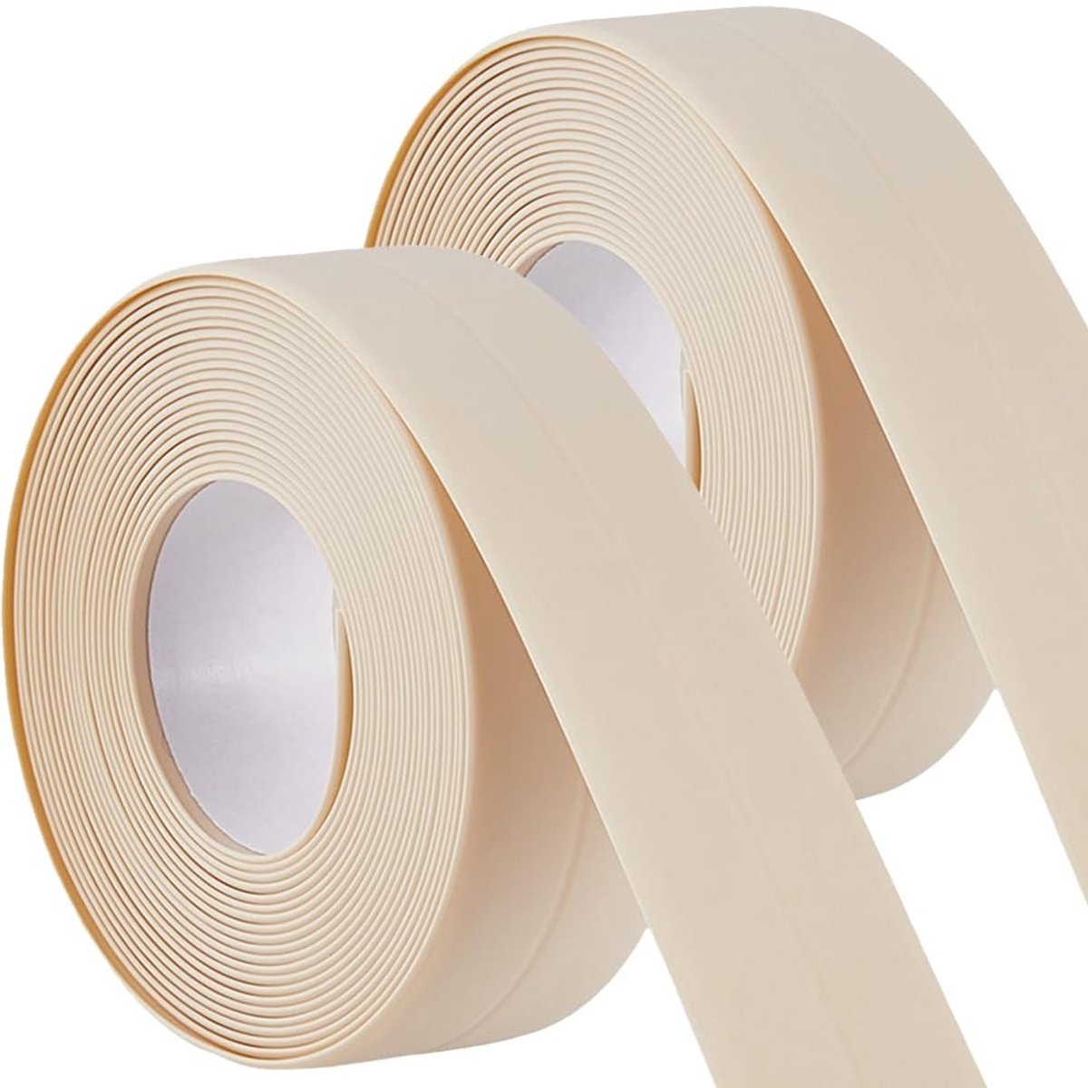 Dailygoods - Bad Sealing Strip - Waterproof PVC Tape - 2 Rollen 25cm - Beige - Stain Resistant - Ideaal voor badkamer en keuken - Geschikt voor lekkag