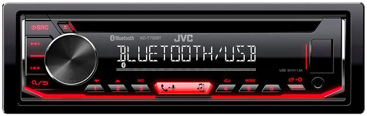 JVC KD-T702BT - 1DIN Autoradio met Bluetooth, CD en USB – foto 4