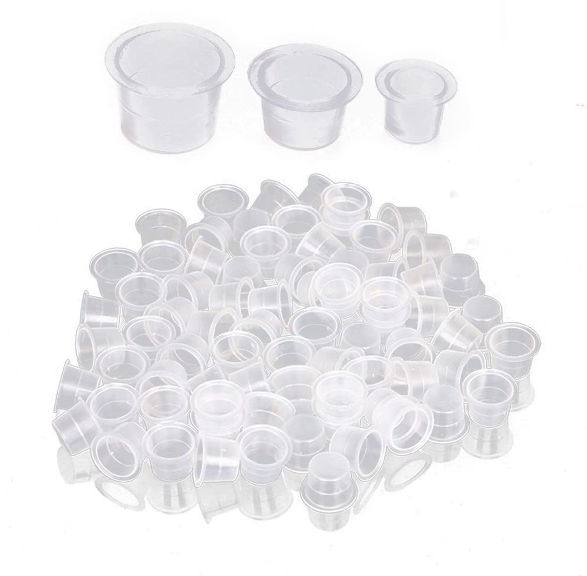 Dailygoods - Tattoo-kleurdopjes - Transparante kunststof - Duurzaam en herbruikbaar - 15 mm - Tattoo-accessoires - Geschikt voor naalden en pigmenten