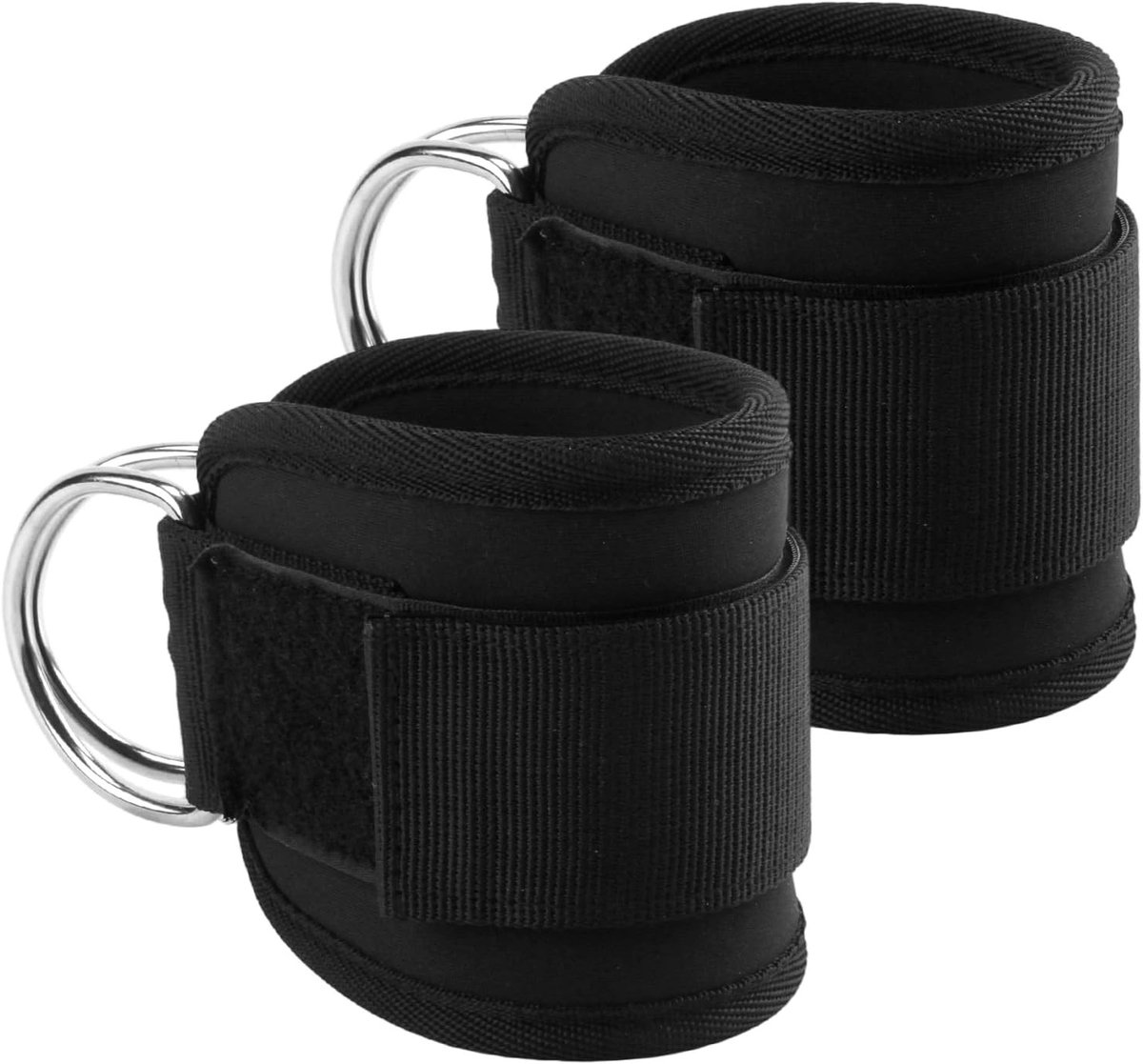 Verstelbare voetlussen voor kabeltraining en krachttraining - 2 stuks, zwart, ideaal voor beenspiertraining en fitnessaccessoires