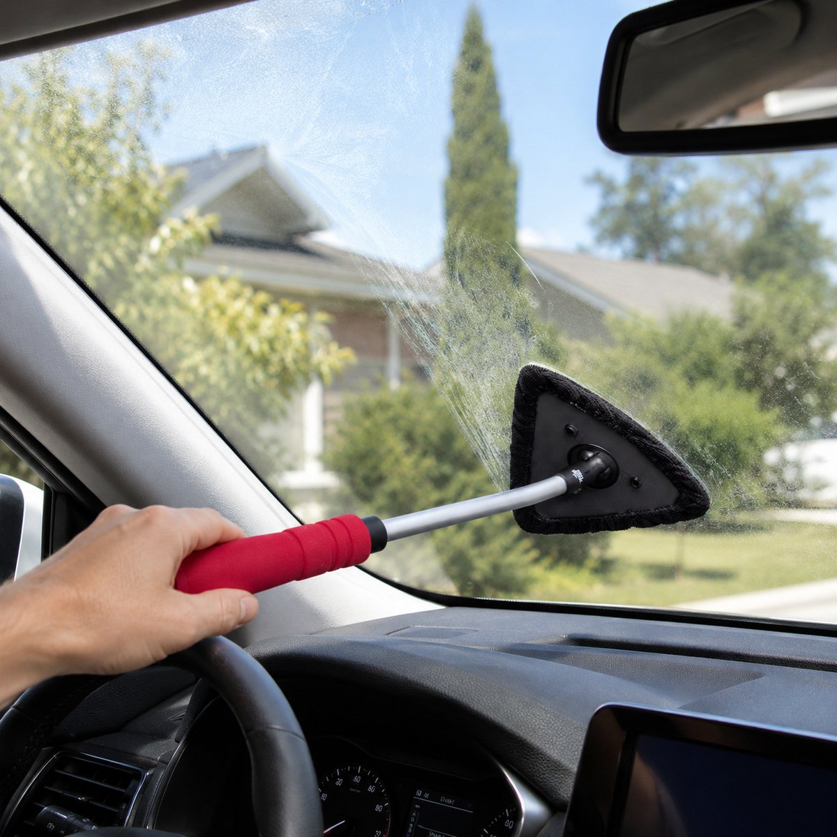 Dirt Devil techtronic cordless - auto ijskrabber - glas- en ruitenreiniger - 3 in 1 - zwart/rood