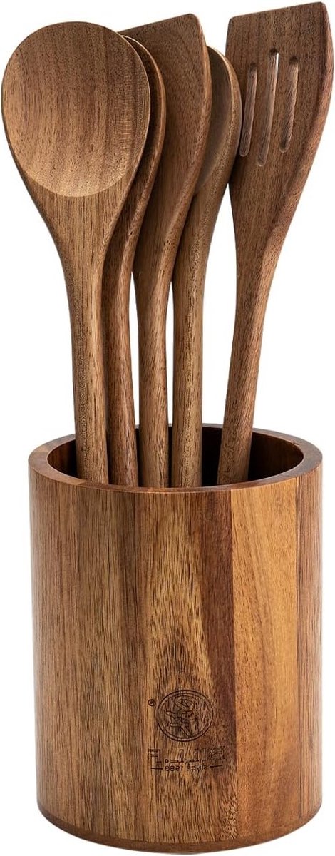 Houten Kookgerei Set - Keuken Gereedschap - Koken Bakken - Anti-aanbak Bescherming - 6 Del