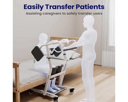 Tillift – Transferhulp – Patiëntenlift – Passieve Tillift – Personenlift – Verstelbare Hoogte – Inklapbaar Frame – Veilig Gewatteerd Tuig – 180 kg Draagvermogen