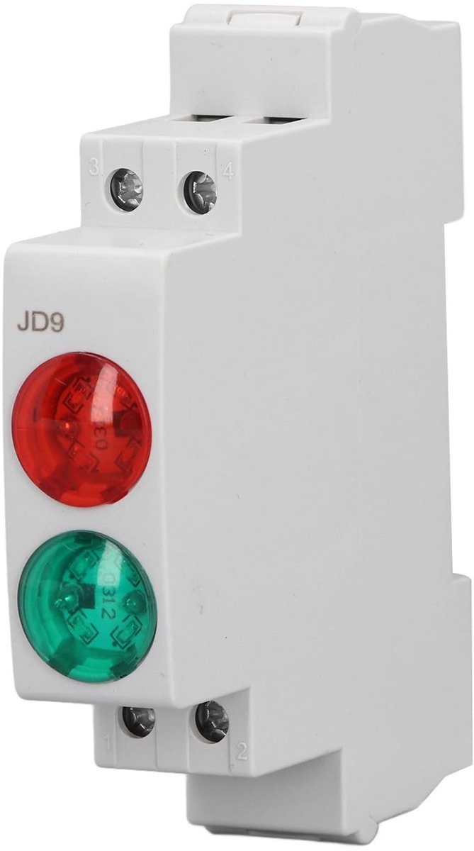 Dailygoods - Led-signaallamp - DIN-rail waarschuwingslampje - Tweekleurig - Rood Groen - Compatibel met AC DC - Ideaal voor verdeeldoos en CNC-draaima