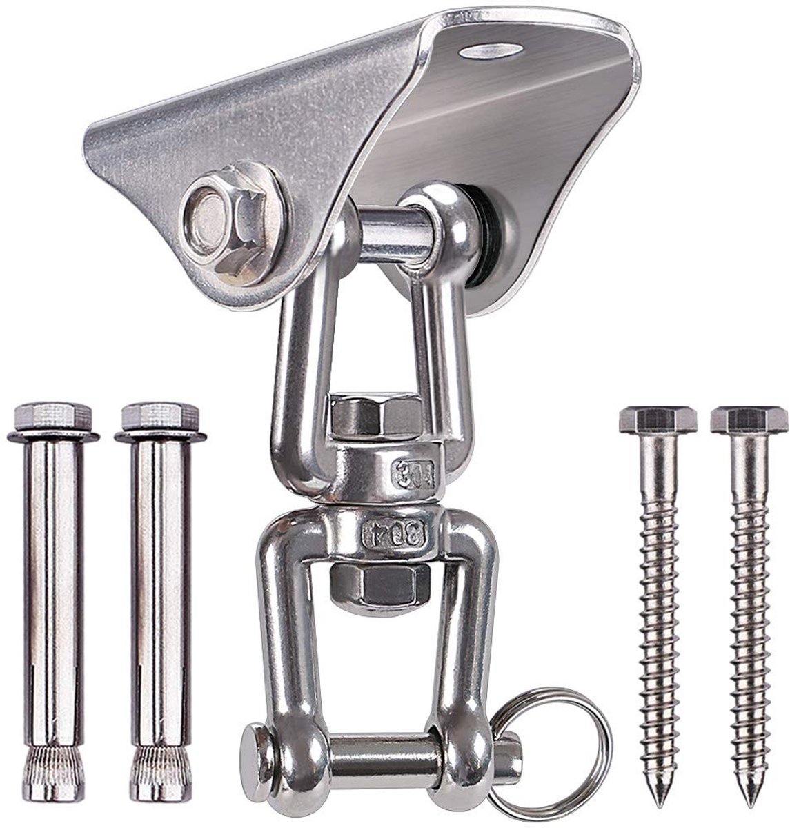 Dailygoods - Zware Schommelhangers - 450 kg Capaciteit - Roestvrij Staal - Voor Betonnen en Houten Sets - 360° Draaien - Ideaal voor Yoga en Hangmatte