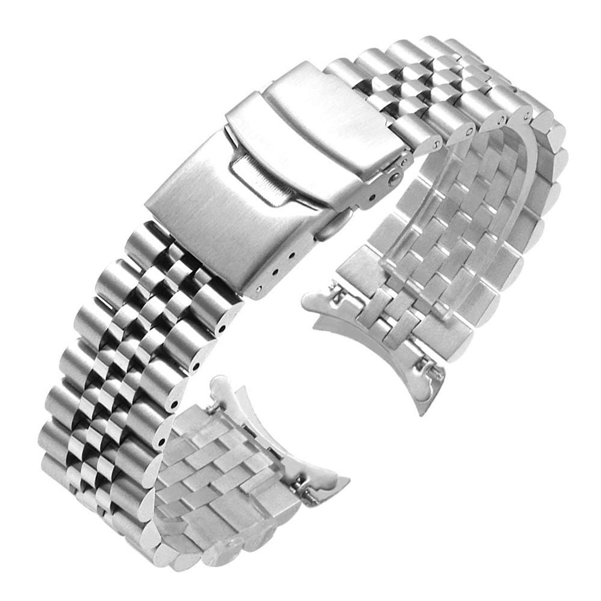 Vlemico - Roestvrij staal horlogeband - Flexibel en comfortabel - 18mm - Taps toelopend ontwerp - Geschikt voor de meeste horlogemerken - Zilver