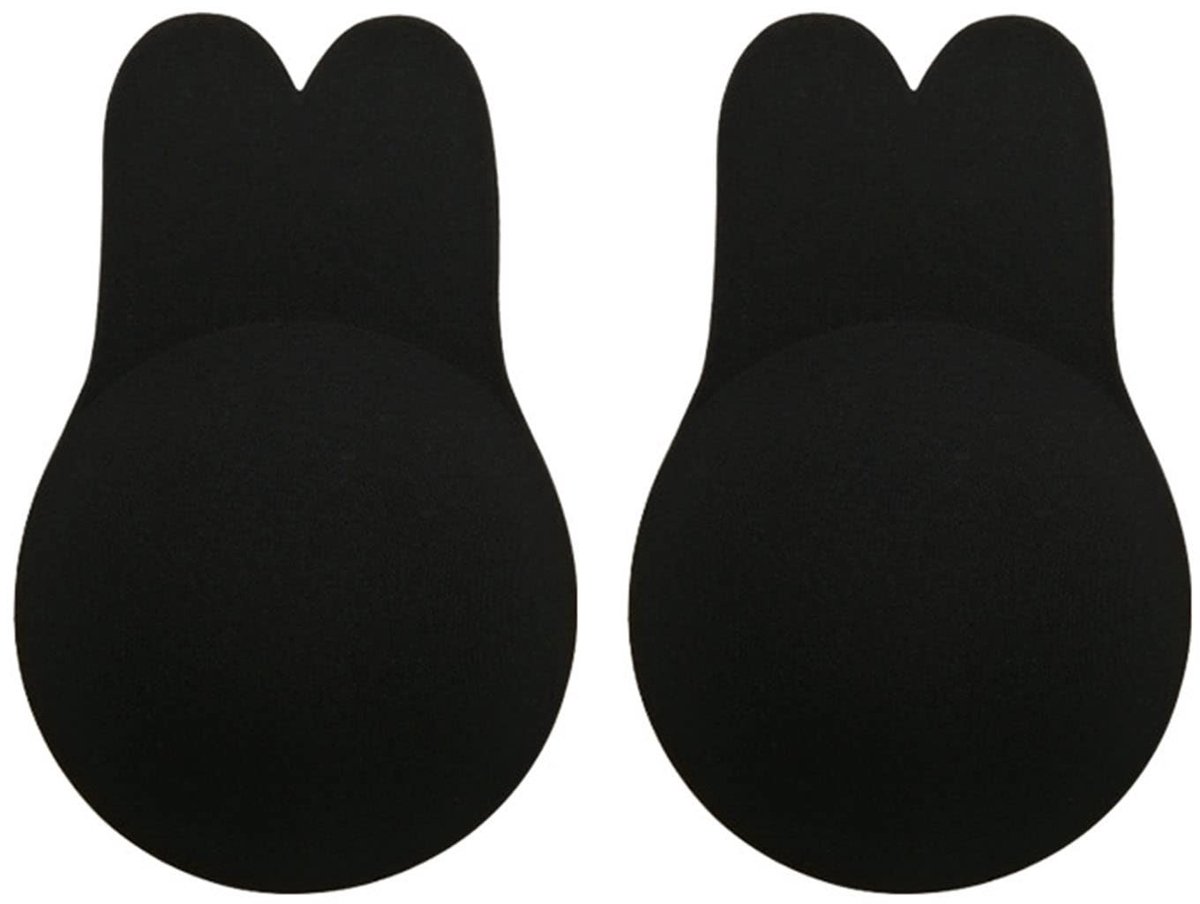 Vlemico - Siliconen Zelfklevende Beha - Ademend - Strapless - Zwart - Push-up - Voor Damesjurk Zonder Rug - Hypoallergeen