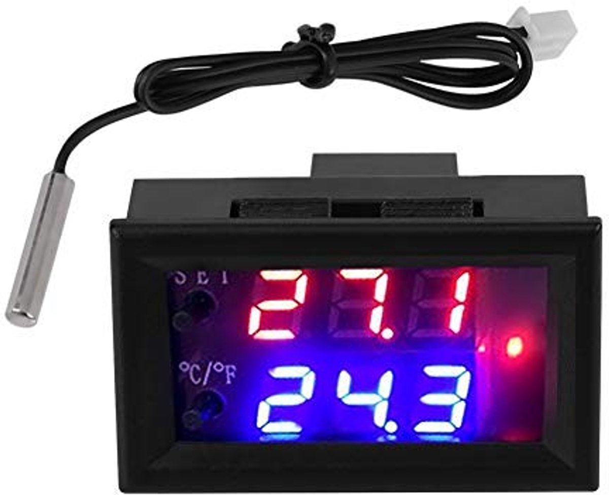 Dailygoods - Temperatuurregelaar - Digitale thermostaat - Eenvoudige installatie - Zwart - Temperatuurmonitor - Geschikt voor huishoudelijk gebruik -
