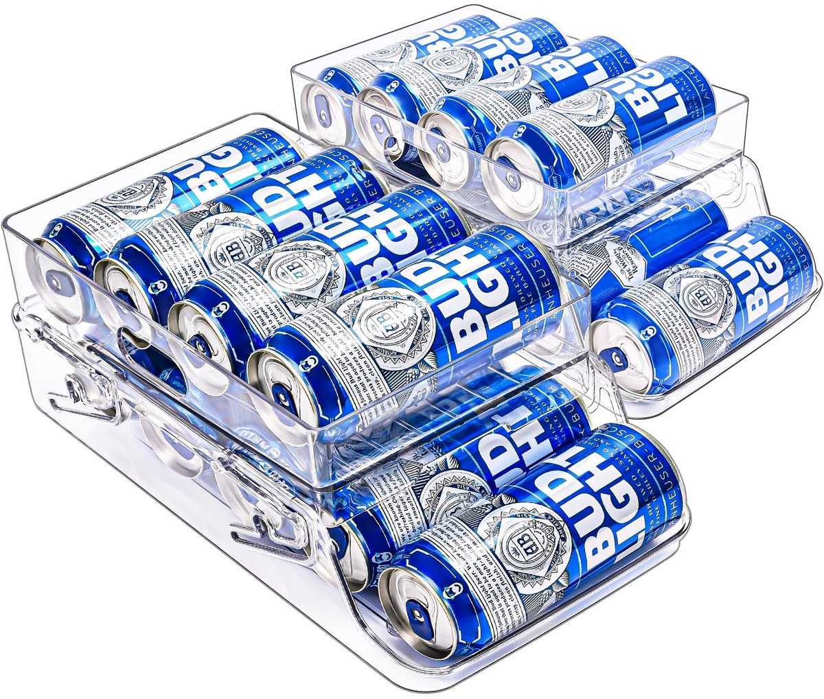 Cosensi - Can Organizer - Drankdispenser - Ruimtebesparend - Transparant - Koelkast Organizer - Geschikt voor 12-16.9oz - 9 Compartimenten