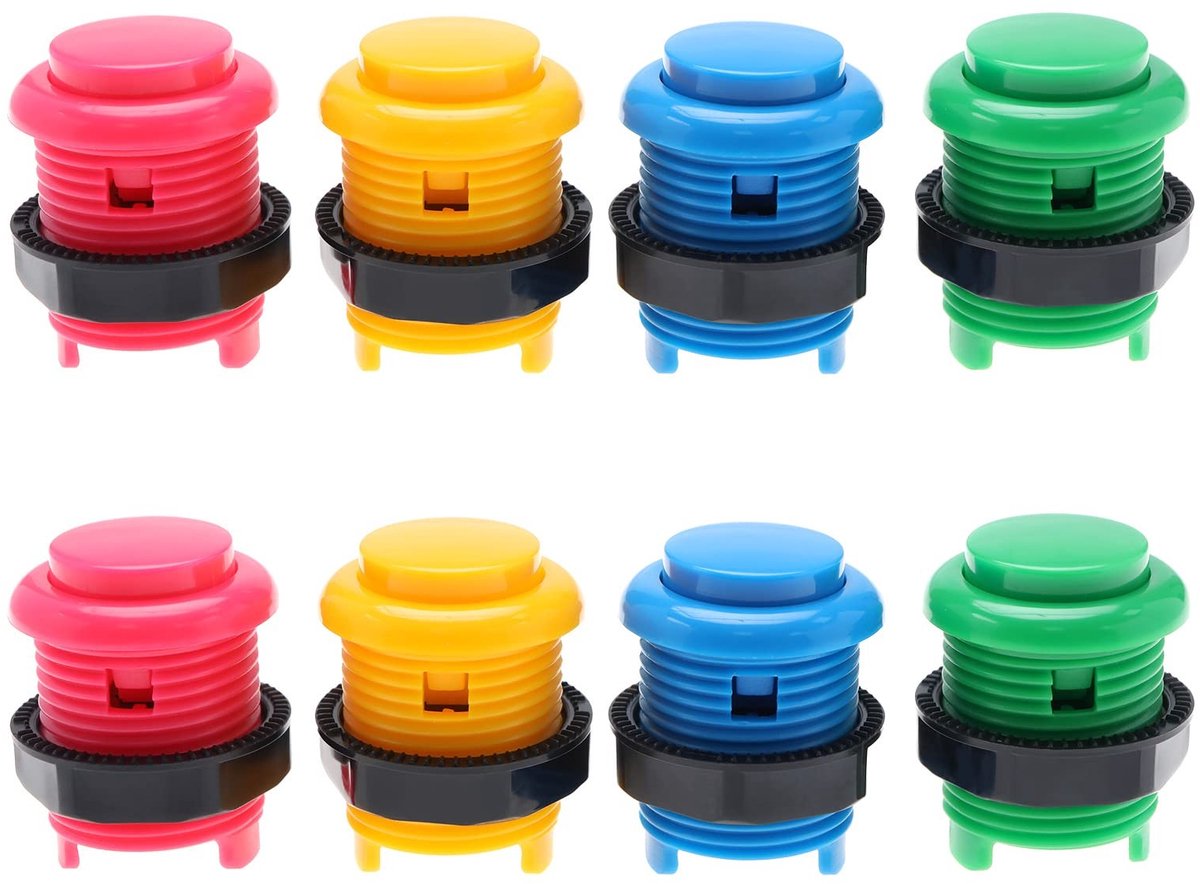 Dailygoods - Drukknoppen - Vervangende accessoires - Veelkleurig - Compatibel met arcade games - Duurzaam en stevig - Geschikt voor videogames