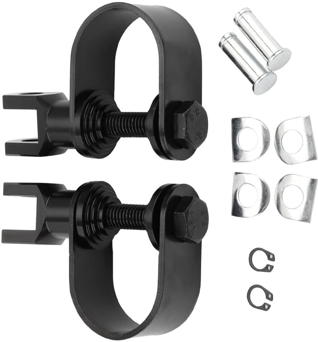 Dailygoods - Motorfiets snelweg voetsteunen - Crash Bar Klemmen - Zwart - Voetsteunen voor motoren - Universaal geschikt voor Harley en Honda