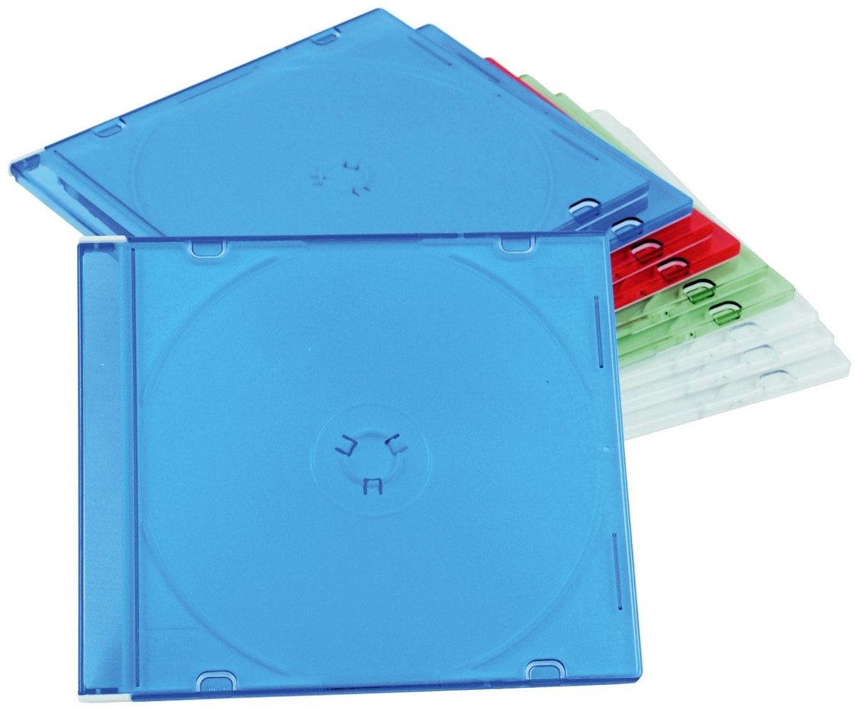 Elzusha - Slimline CD Case - 10 Stuks - Assorted Kleuren - CD Opbergdoos - Handig voor Organisatie - Geschikt voor 1 CD - Assorted Colors