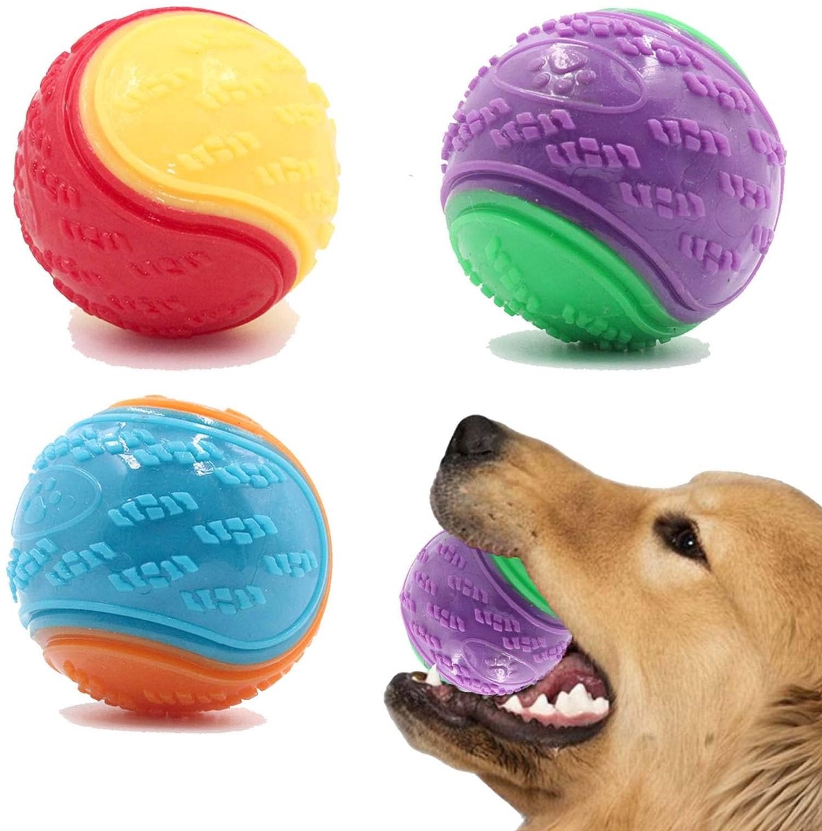 Jhubersproducts - Hond Bal - Interactieve Kauwbal - Duurzaam en Piepende - Perfect voor Buiten - Hondenspeelgoed - Voor Puppy en Volwassen Hond