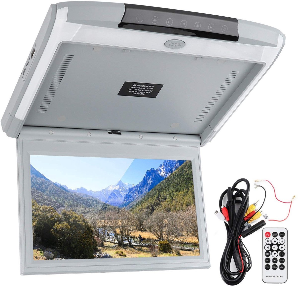 Jhubersproducts - Autodakmonitor - 11,6-inch HD 1080P TV - Overhead Automonitor - Volledige Kijkhoek - Ondersteunt Afstandsbediening - Geschikt voor A