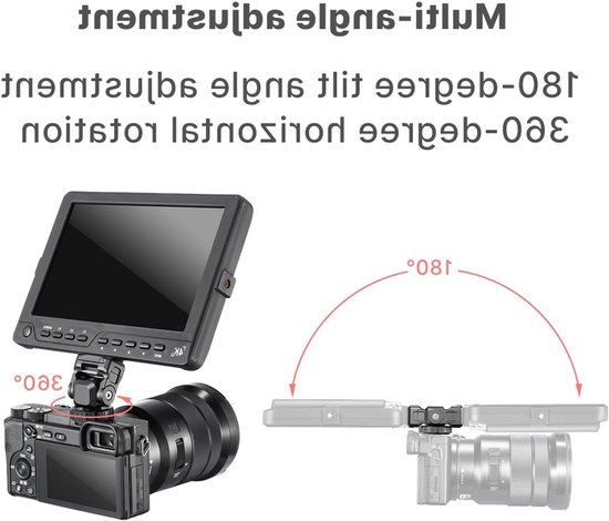 Verstelbare monitorsteun met snelle ontgrendeling en 1/4" schroef voor universele 5"/7" camera monitoren (draagvermogen 1,2 kg) - ideaal voor videoproductie en fotografie — afbeelding 3