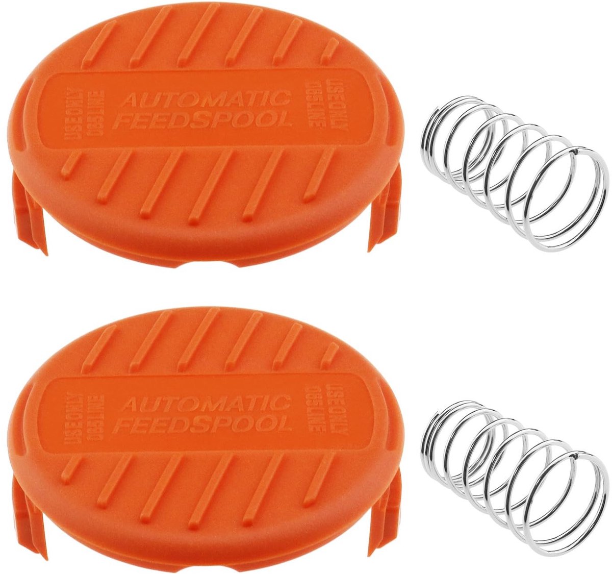 Livia home - Draadtrimmerspoel Dop - 2 Stuks - Compatibel met Grastrimmers - Oranje - Snijkop Doppen - Voor Tuinonderhoud - RC-100-P