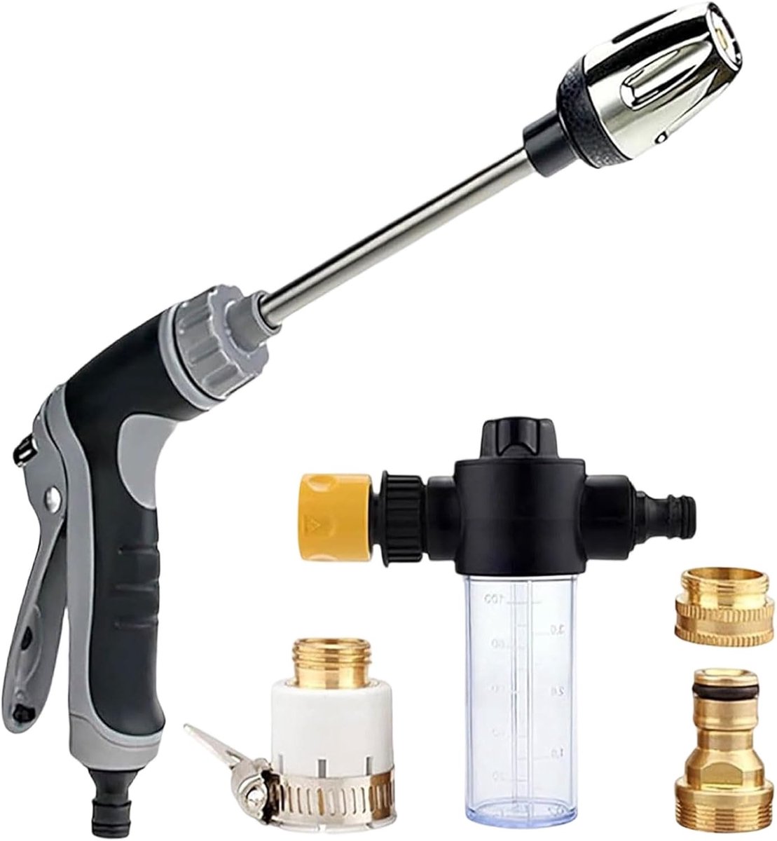 5stuks - turbowasher - turbo washer voor auto - - hoge druk reiniger - hogedrukreiniger accessoires - autowas pistool - autowaspistool tuinslangpistpol - tuinslang pistool - hogedruk waterpistool -hogedrukwaterpistool - met waterfles