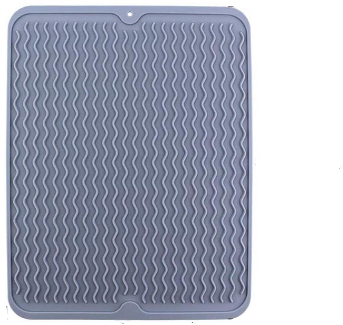 TOVBMUP Afdruipmat - Gootsteenmat - Afdruipmat - Hittebestendige antislip gootsteenmat - Afwasmat - 40 x 30 cm - Lichtgrijs