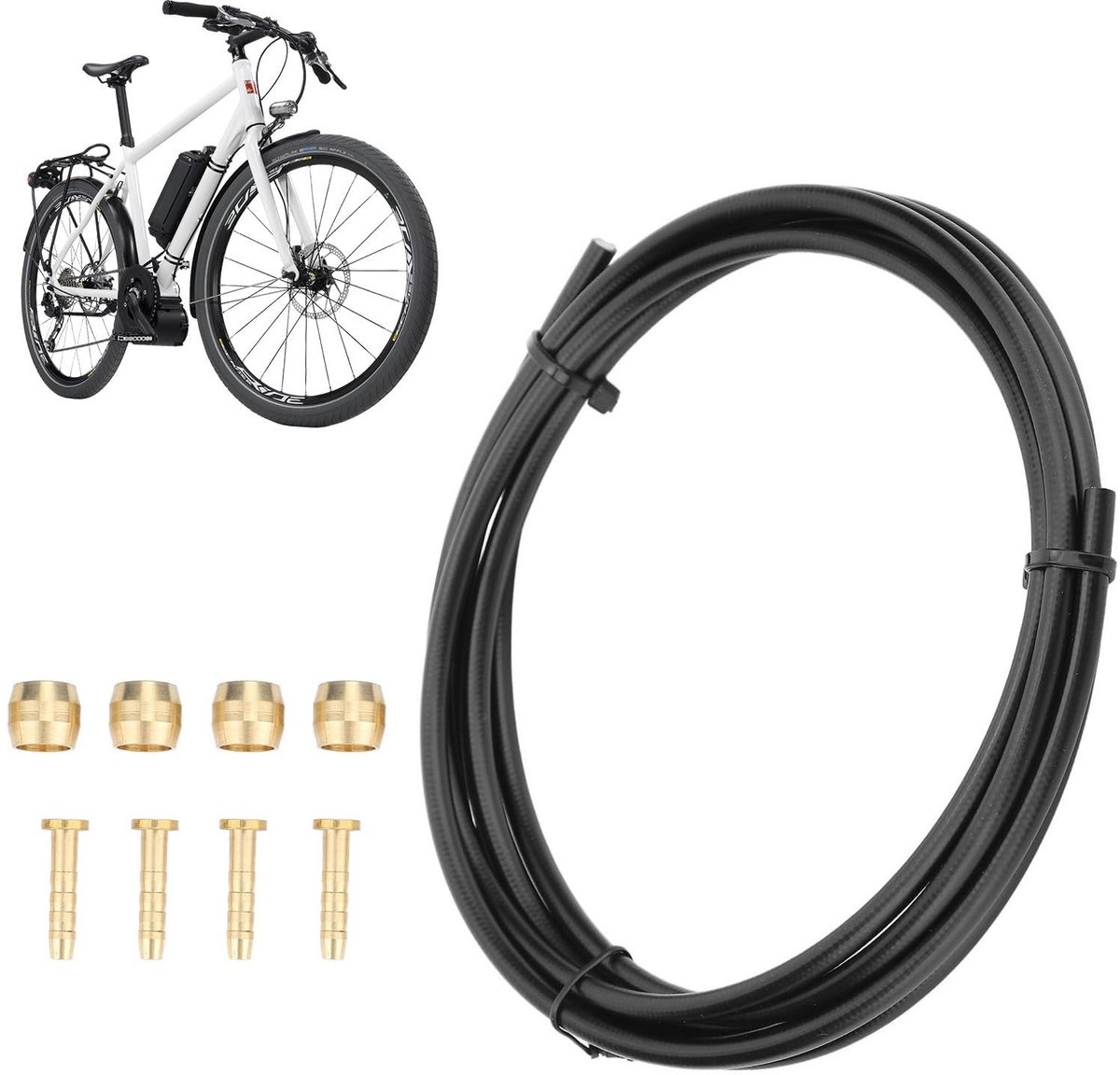Jhubersproducts - Nylon PBT Fietshydrauliek Remslang - Ideaal voor Mountainbike - Duurzaam en Flexibel - 2.7m Lengte - Fietsaccessoires - Remsystemen