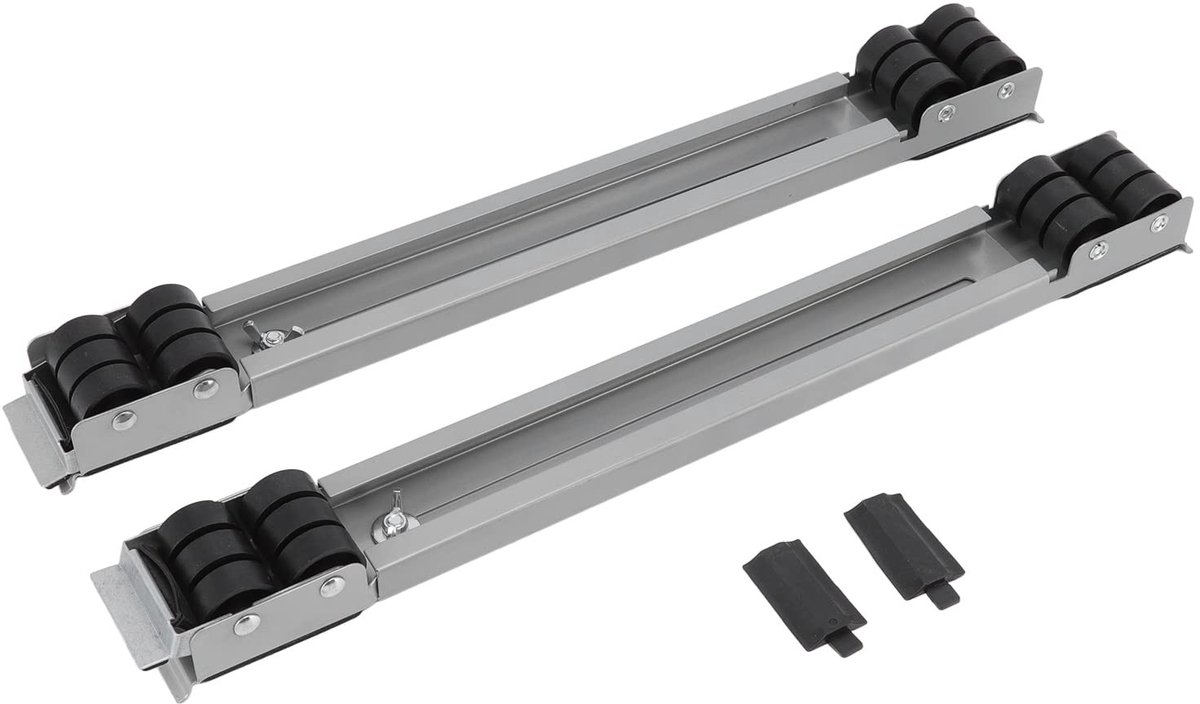 Jhubersproducts - Mobiele Roller - Wasmachine Slider - Heavy Duty - Zilver - Meubilair Beweegbaar - 300kg Draagvermogen - Geschikt voor Koelkast