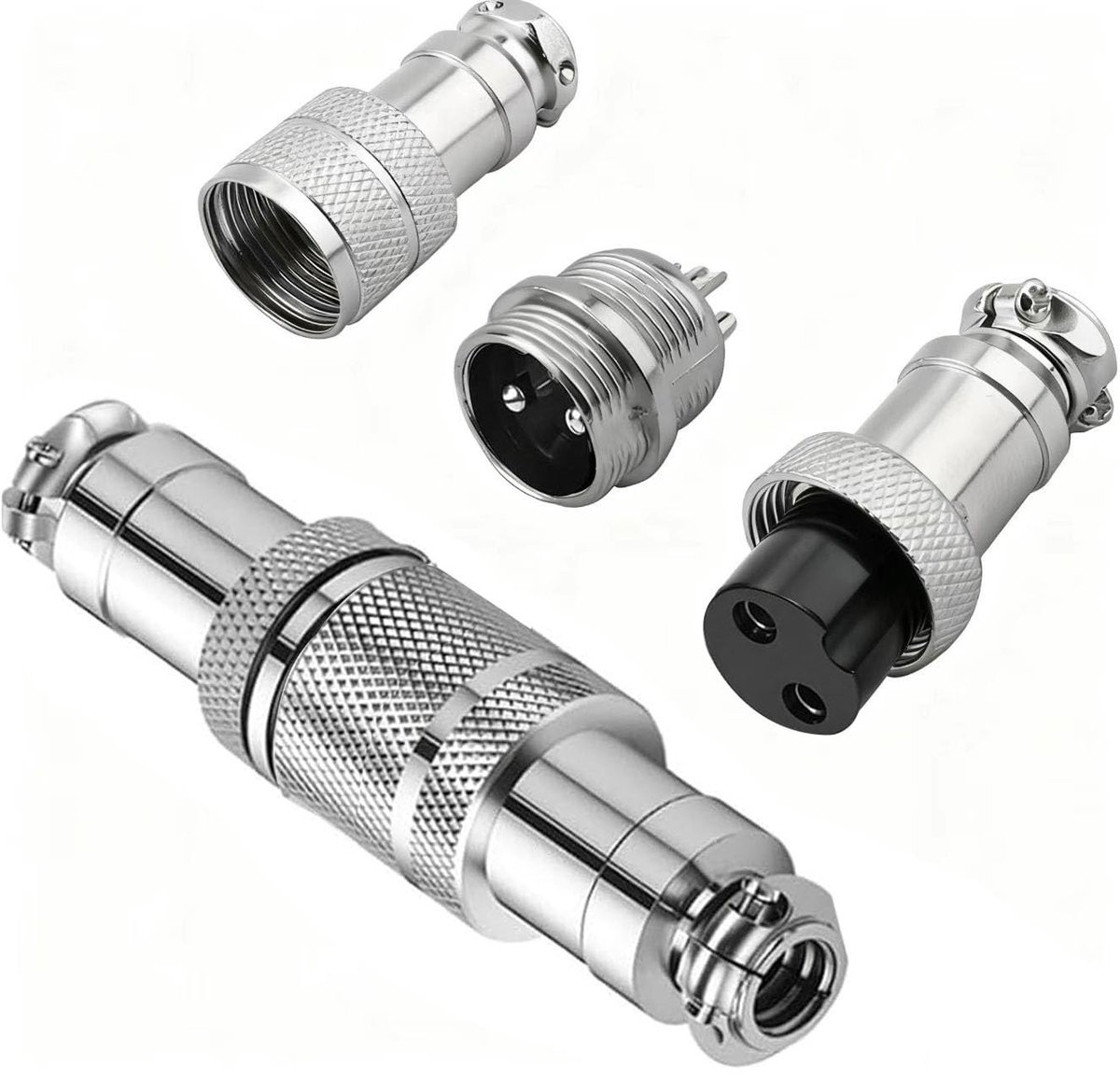 RUNCCI-YUN GX12 2Pin Avionicaansluiting - 2 Stuks Metaal Stekker voor Diverse Toepassingen