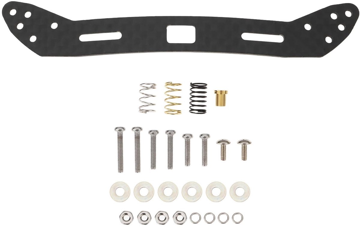 Dailygoods - Carbon Front Stay Set - Mini 4WD Accessoire - Lichtgewicht en Sterk - 2mm Koolstofvezel - Verbeterde Stabiliteit - Geschikt voor HG Wide