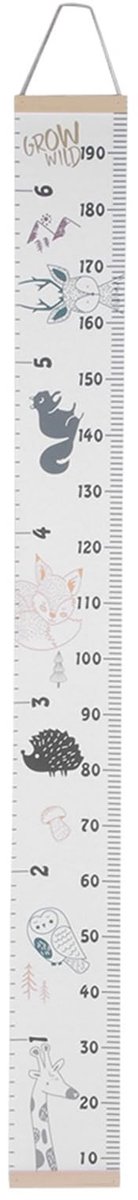 Dailygoods - Meetlat voor Kinderen - Groeidiagram - Wanddecoratie - Hout en Stof - Hoogtemeting - Geschikt voor Kinderen - Kleur zoals af...