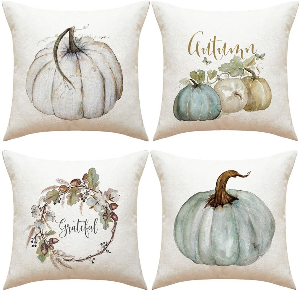 Dailygoods - Herfstkussenslopen - Decoratie - 50 x 50 cm - Pompoen Kussenslopen - Perfect voor de herfst - Geschikt voor bank en bed