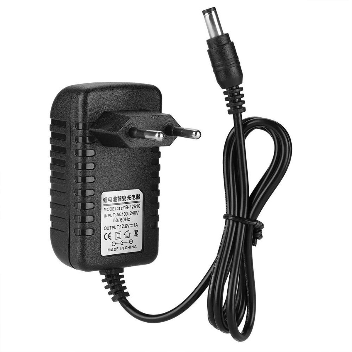 Dailygoods - Oplaadadapter 12,6 V - Lithium-acculader met meertraps beschermingen - EU-stekker - Netadapter voor elektronische apparatuur - Compact en