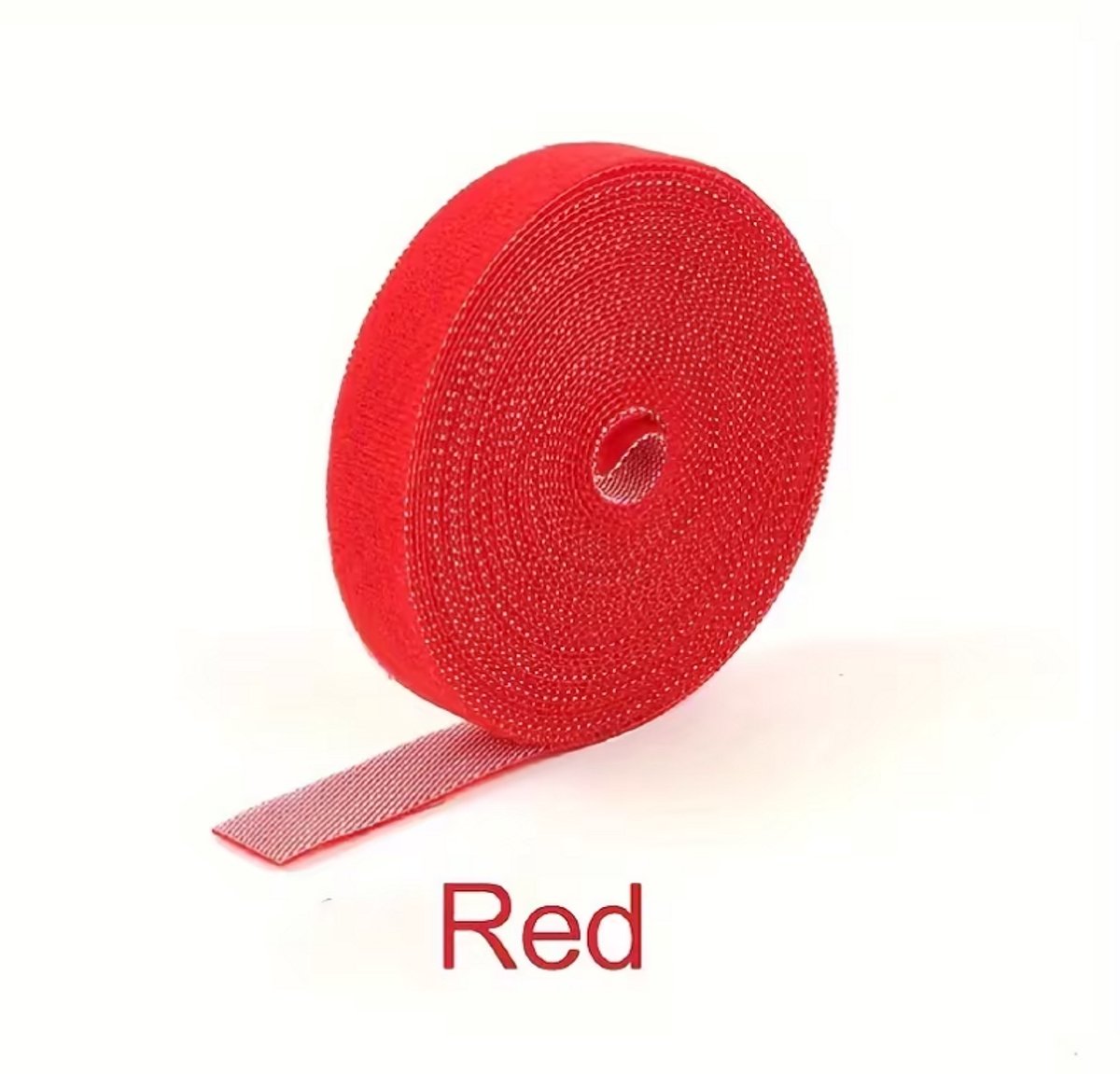 Fardmell Herbruikbare Klittenband Kabelbinders Rood 250 cm – Milieubewuste Kabel Organizer voor Duurzaam Kabelmanagement – Verstelbare Kabelbinder Rol voor Bureau, PC en TV